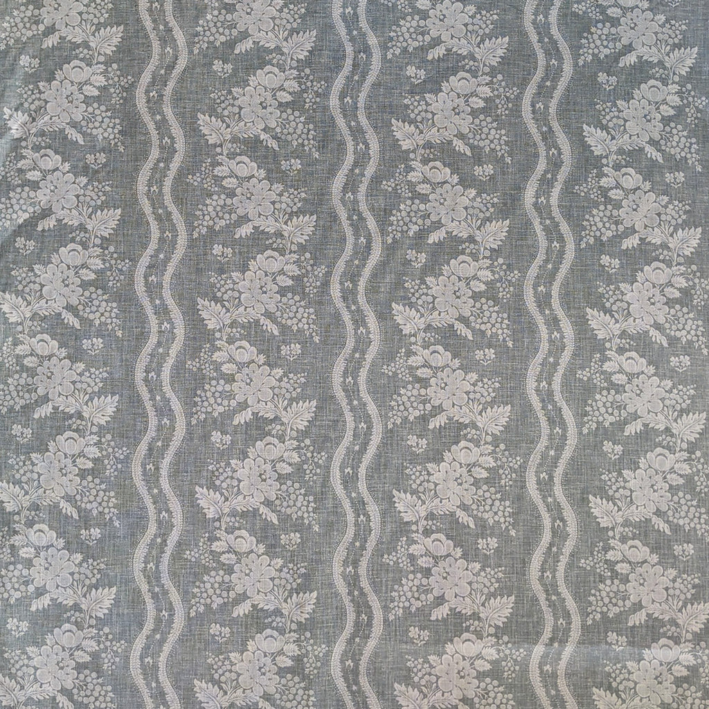 Two toned striped floral in white and duckegg 