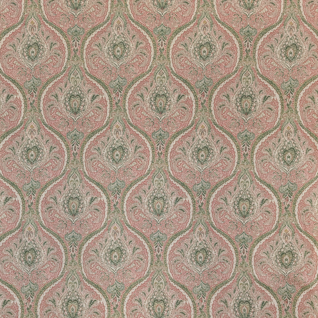 Pink and green paisley fabric 