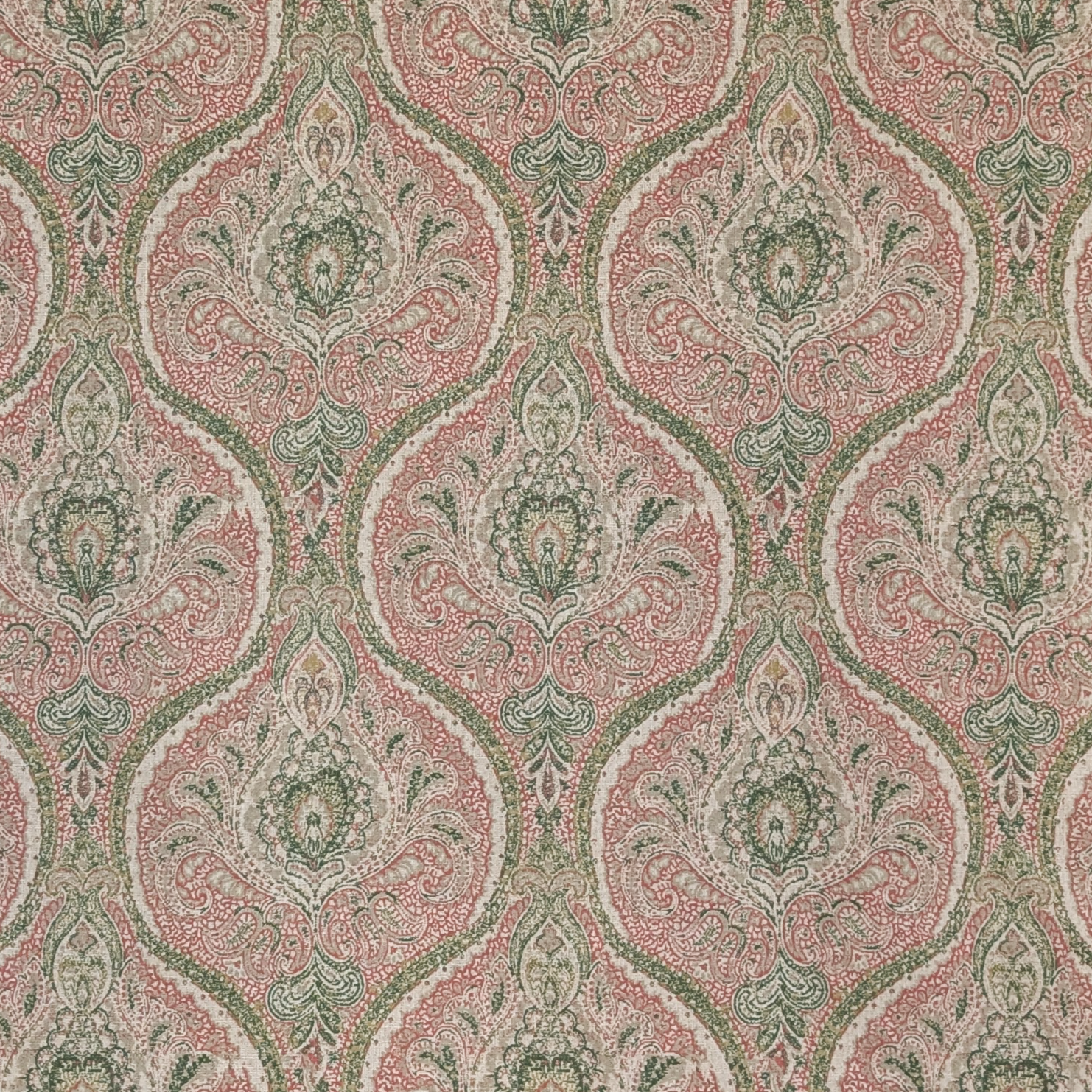 Pink and green paisley fabric 