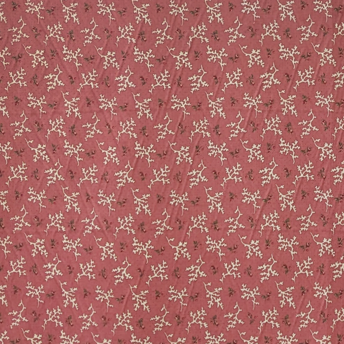 Small floral and coral pattern on a red background