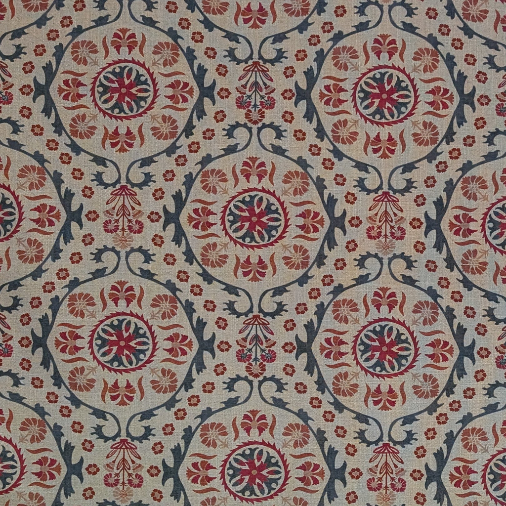 Absolutely Fabrics 'Bohemium Spiral' Blue/red