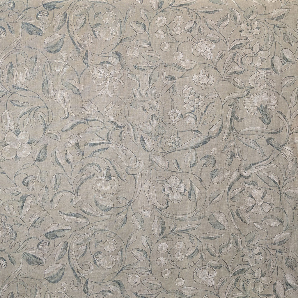 Decorative floral pattern on a textured duck egg background