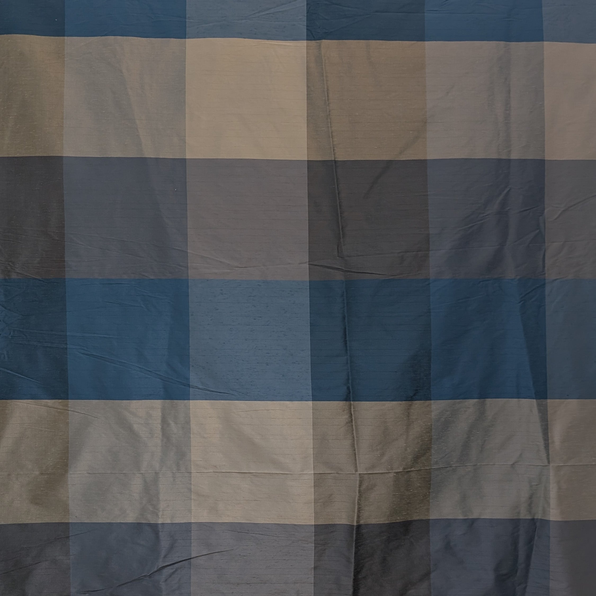 Absolutely Fabrics 'Check Silk' Blue and grey  Remnant
