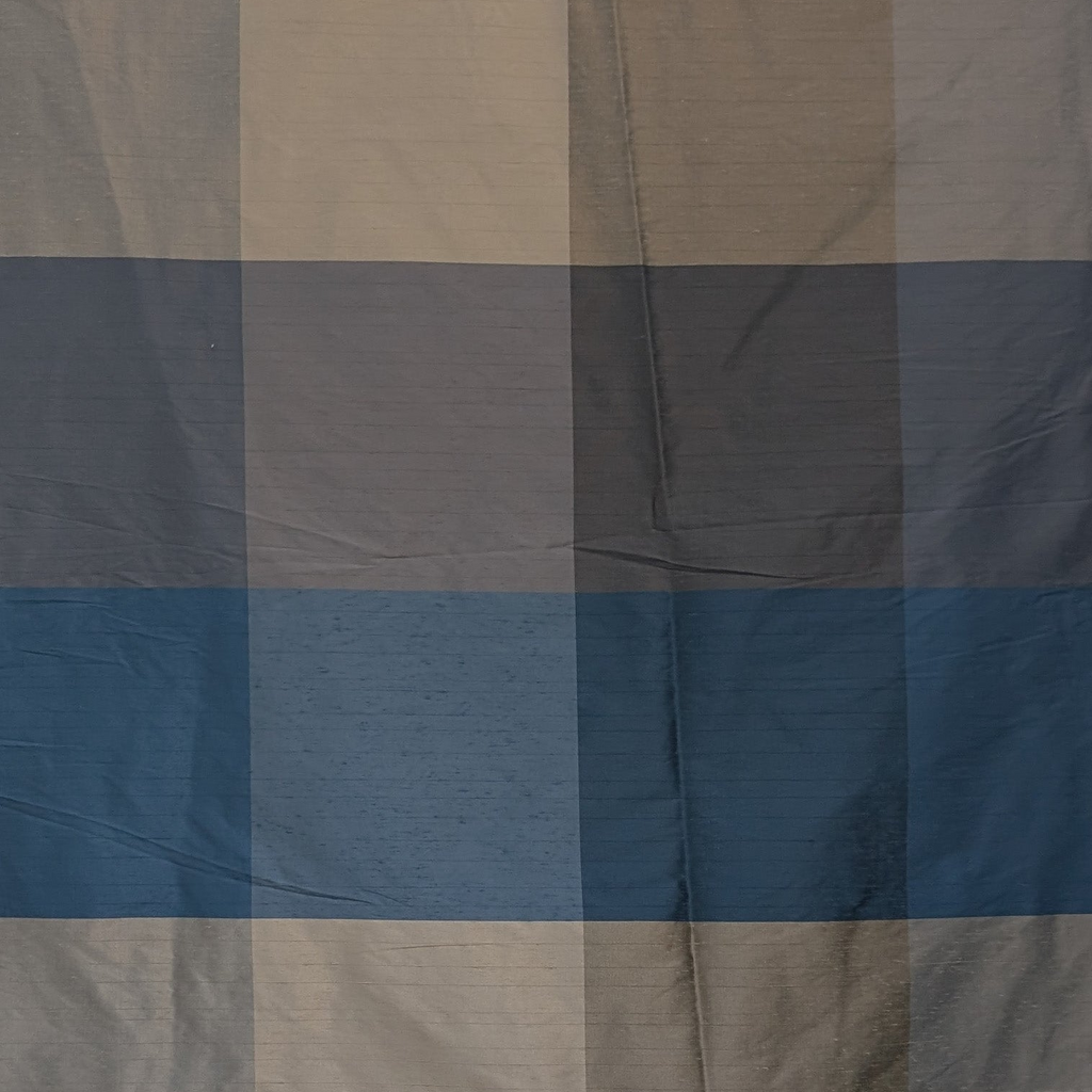 Absolutely Fabrics 'Check Silk' Blue and grey  Remnant
