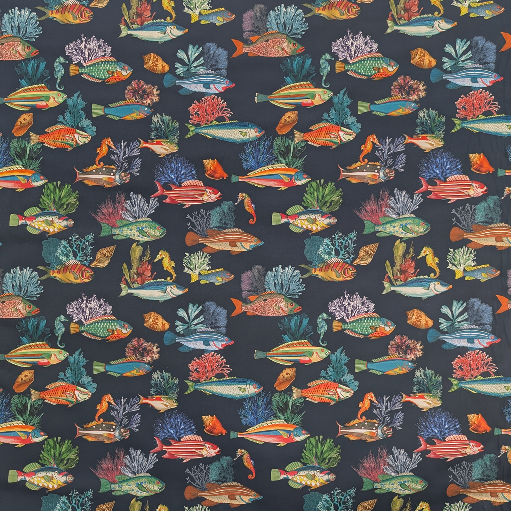Absolutely Fabrics ‘Coral Fish’ Navy