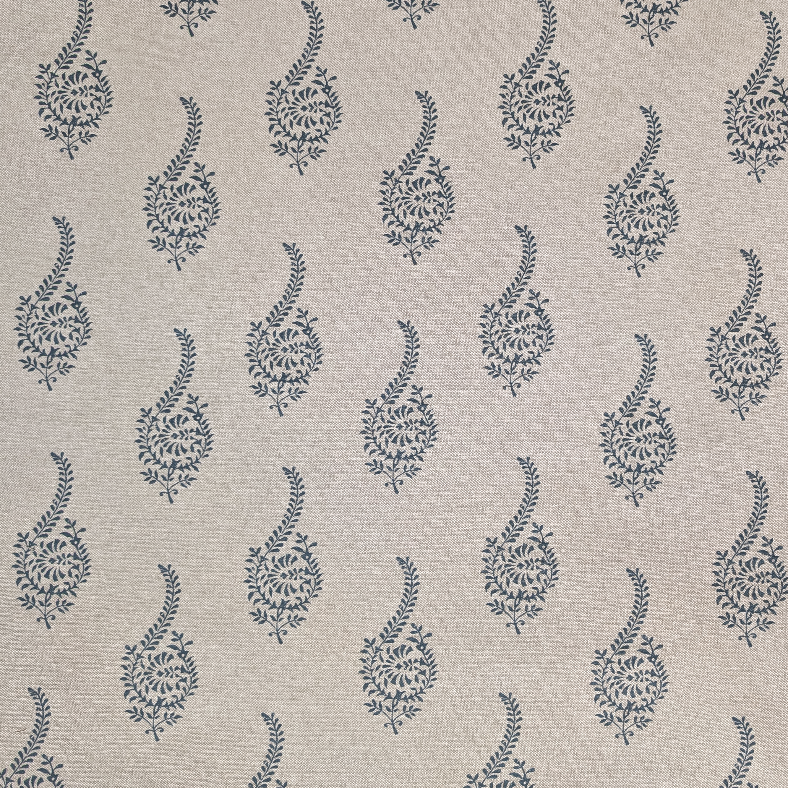 Blue and linen paisley fabric 