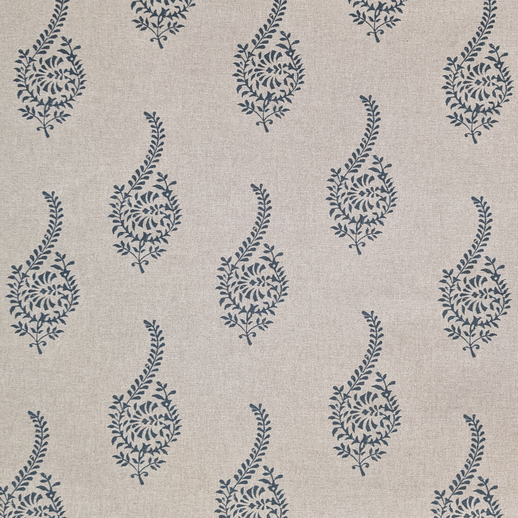 Blue and linen paisley fabric 