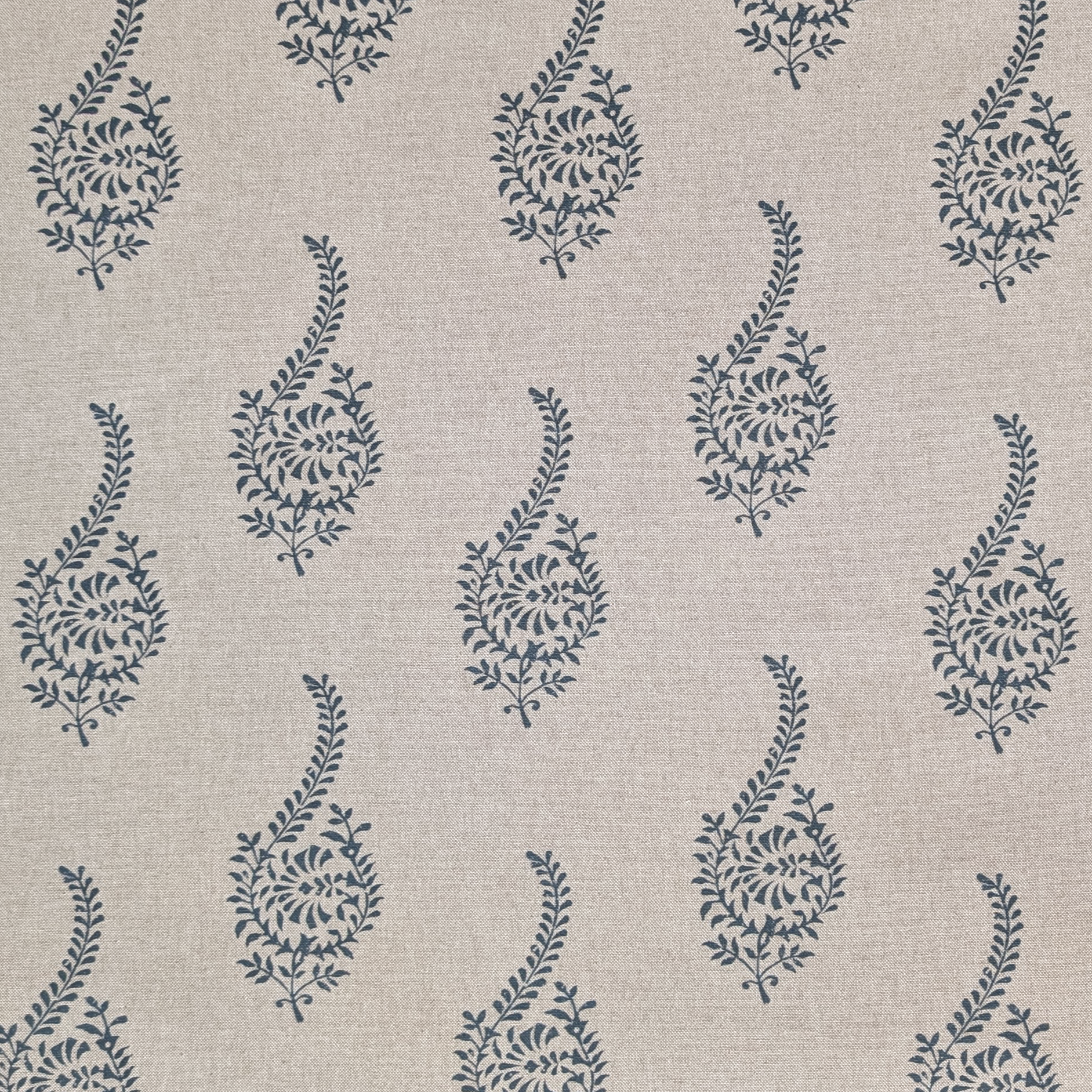 Blue and linen paisley fabric 