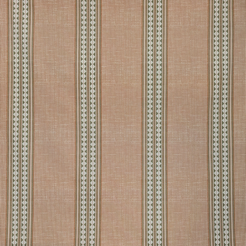 Absolutely fabrics Diamond Stripe Terracotta/Green