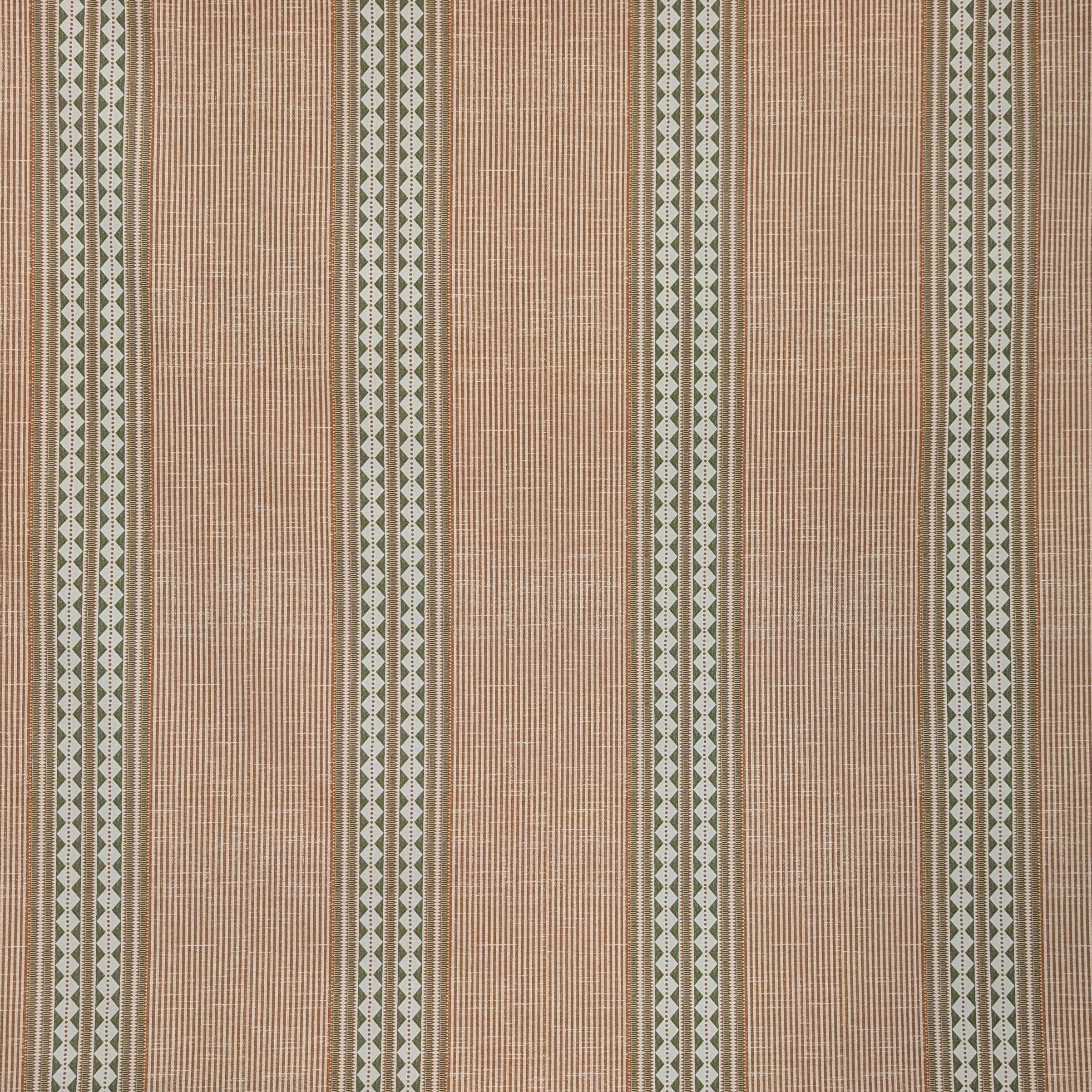 Absolutely fabrics Diamond Stripe Terracotta/Green
