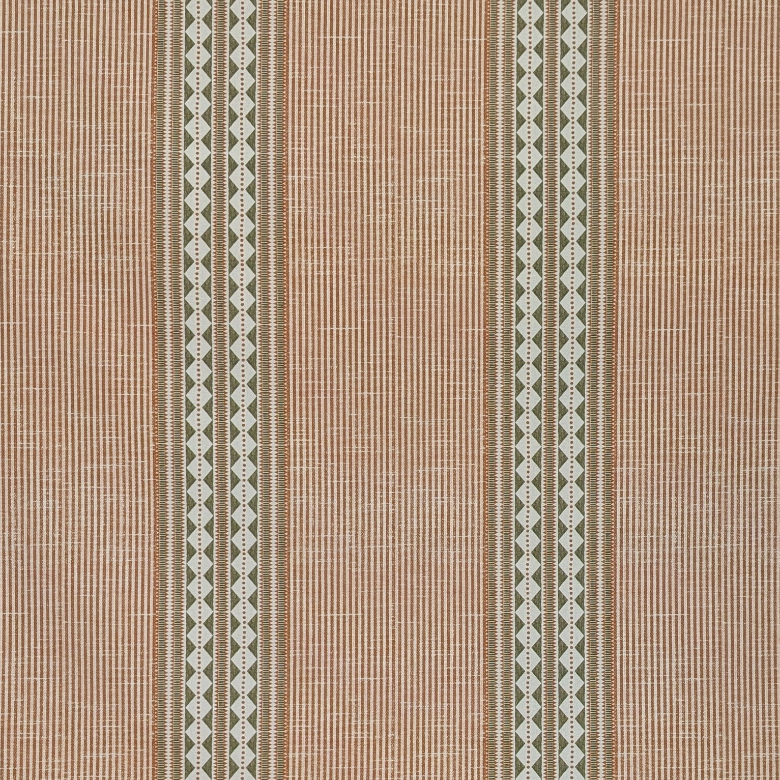 Absolutely fabrics Diamond Stripe Terracotta/Green