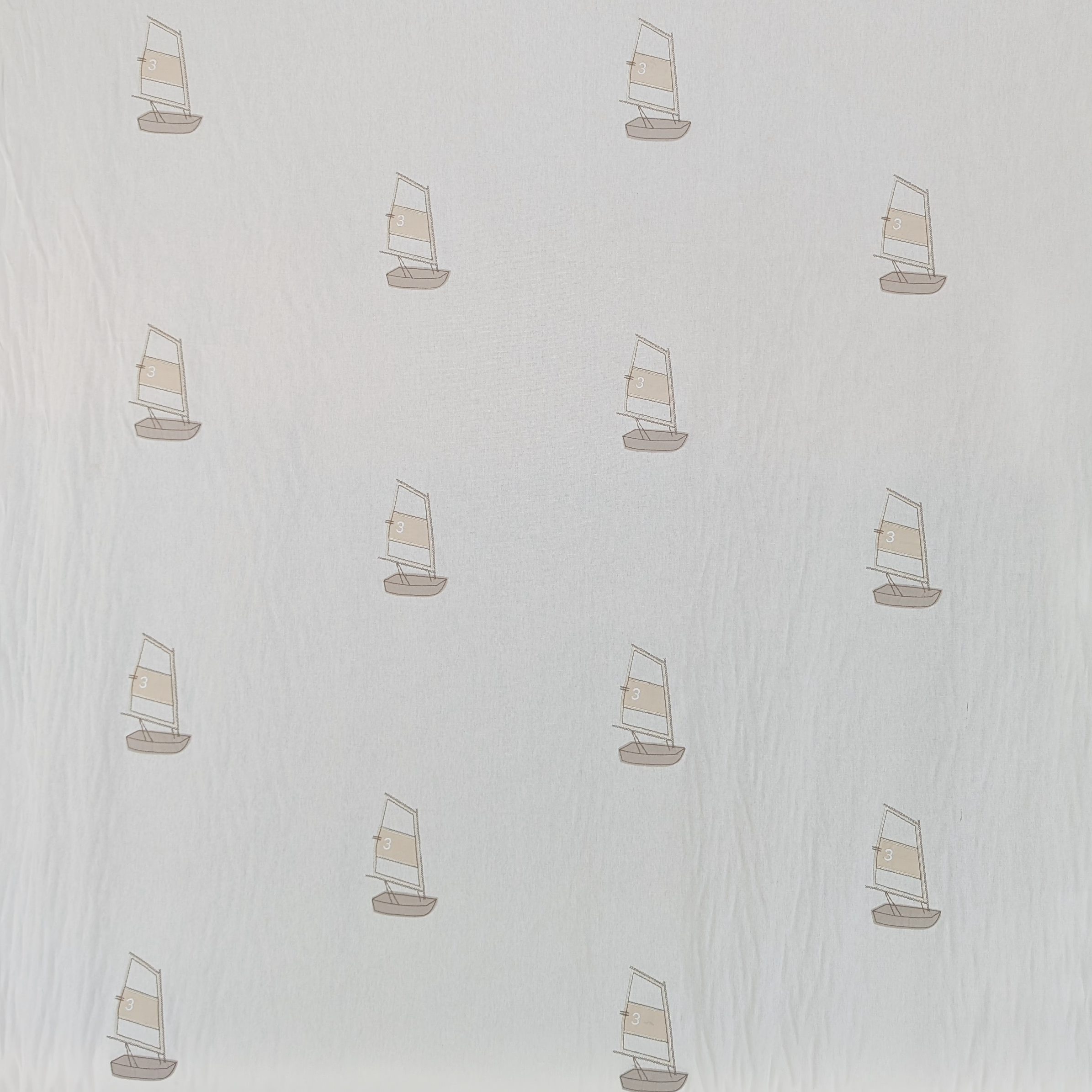 Absolutely Fabrics ‘Embroidered Yachts’ Cream