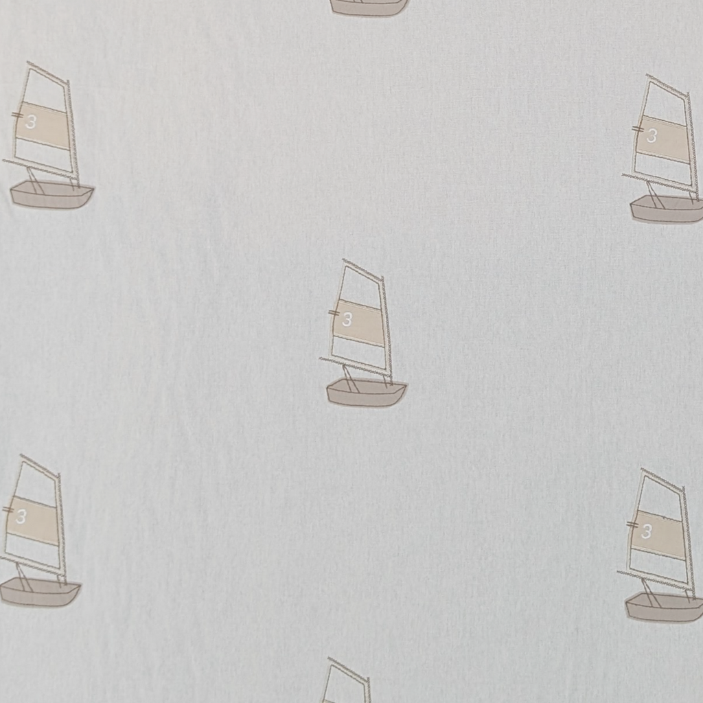 Absolutely Fabrics ‘Embroidered Yachts’ Cream