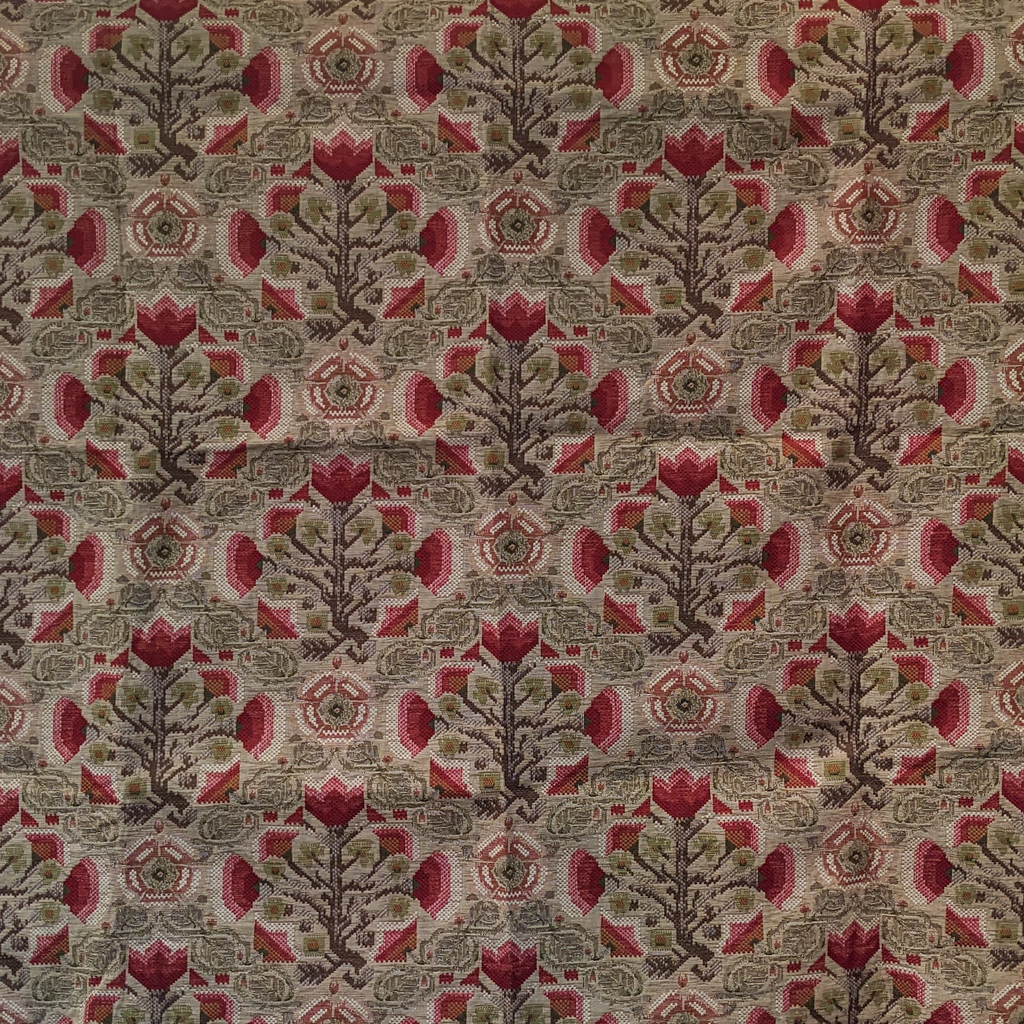 Absolutely Fabrics ‘Floral tapestry’ Red Green Remnant sold as 1 piece