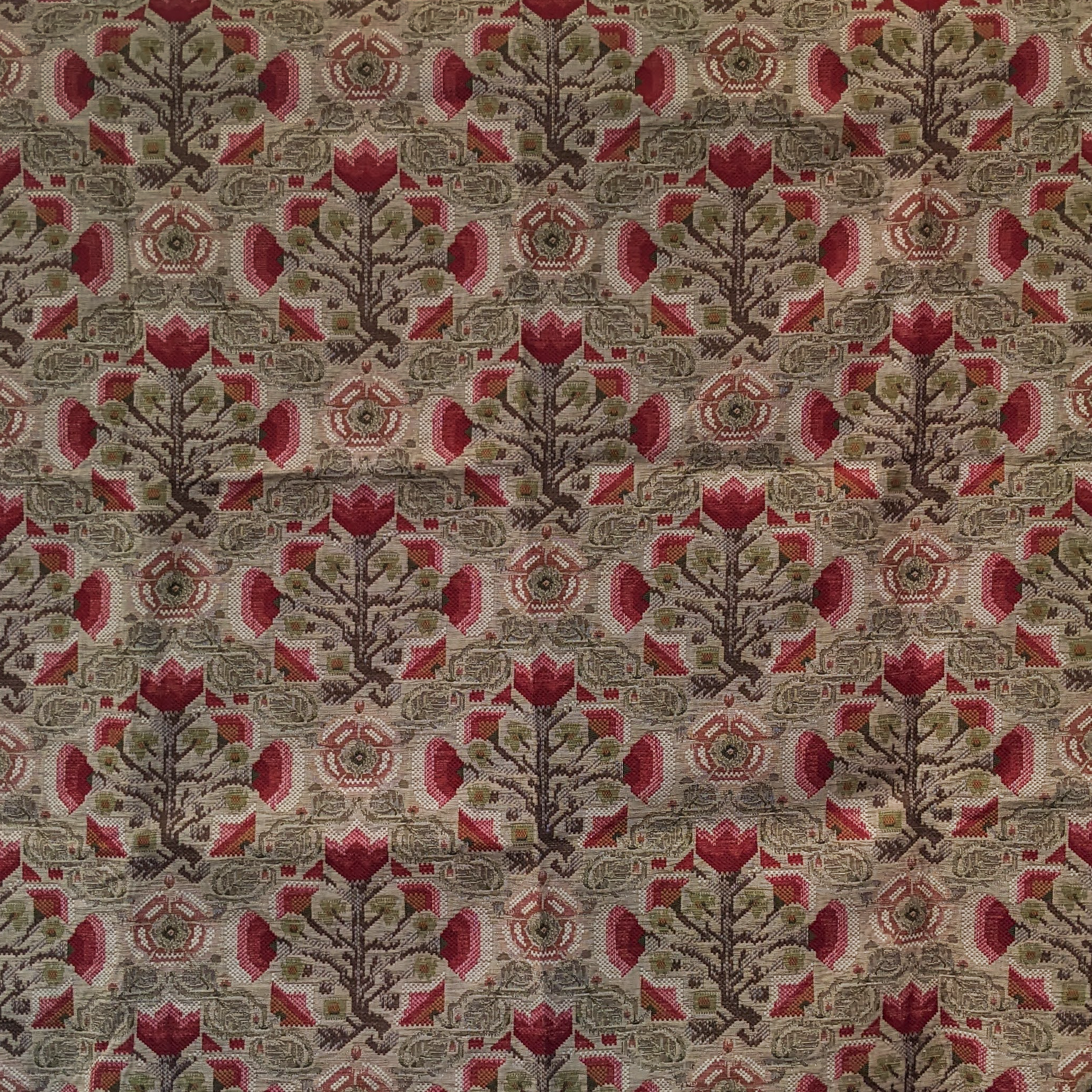 Absolutely Fabrics ‘Floral tapestry’ Red Green Remnant sold as 1 piece