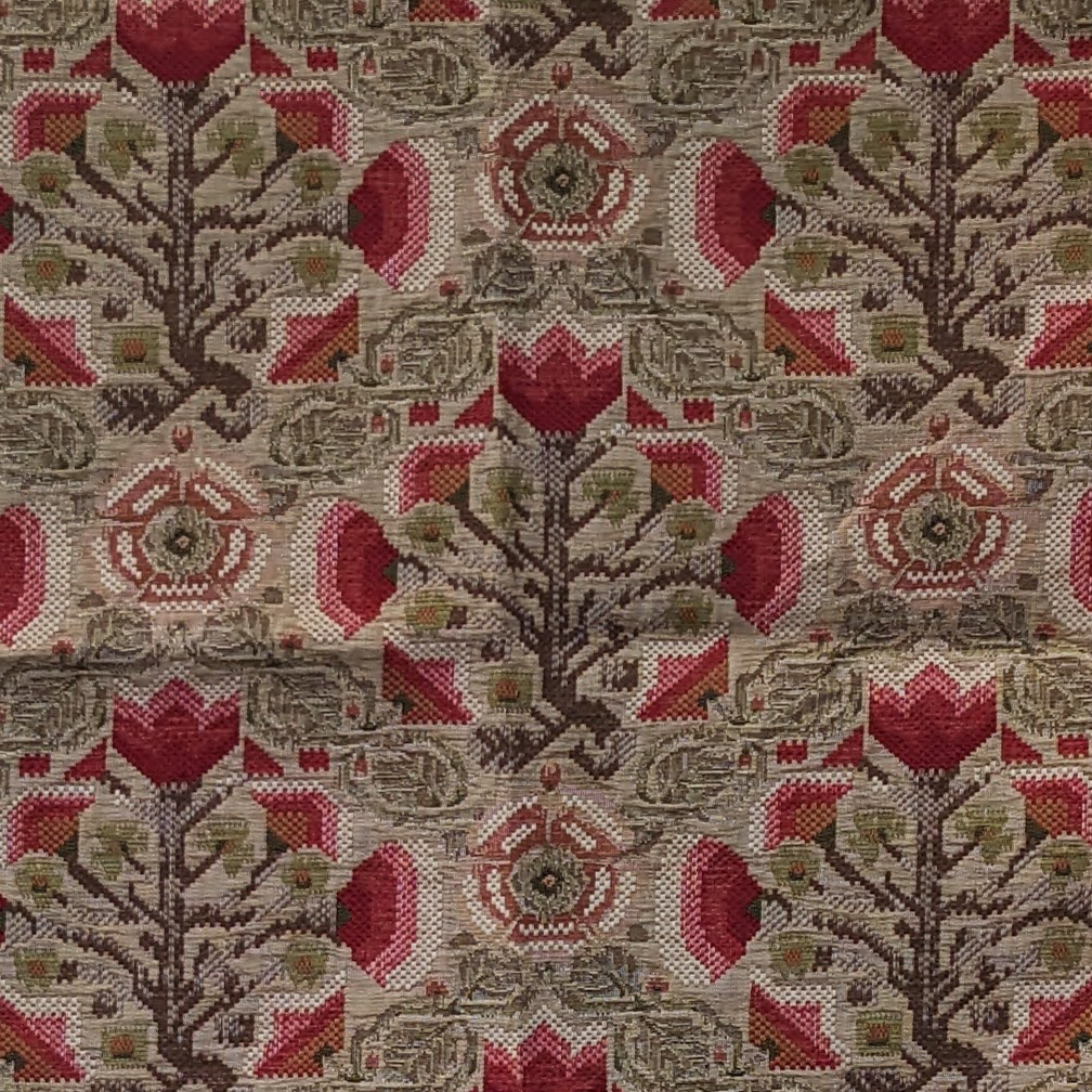 Absolutely Fabrics ‘Floral tapestry’ Red Green Remnant sold as 1 piece