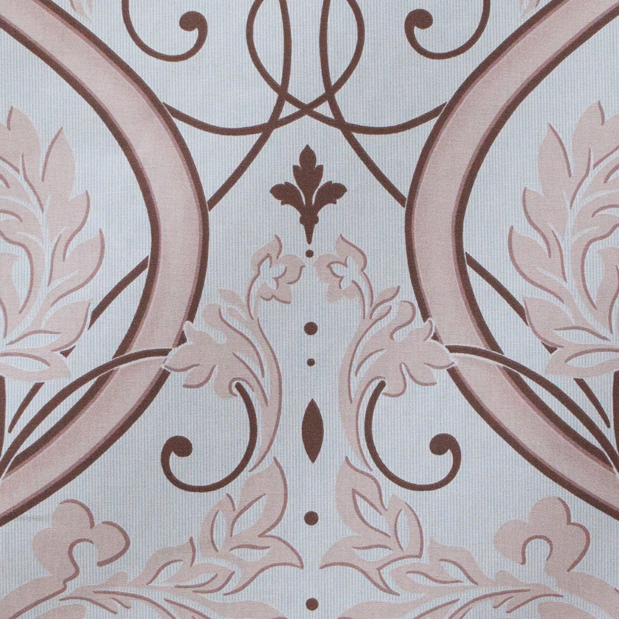 Decorative pattern with swirls and leaves on a light background