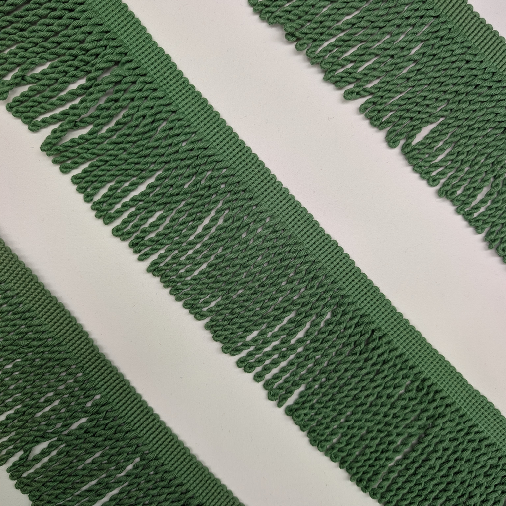 Green fringe trim