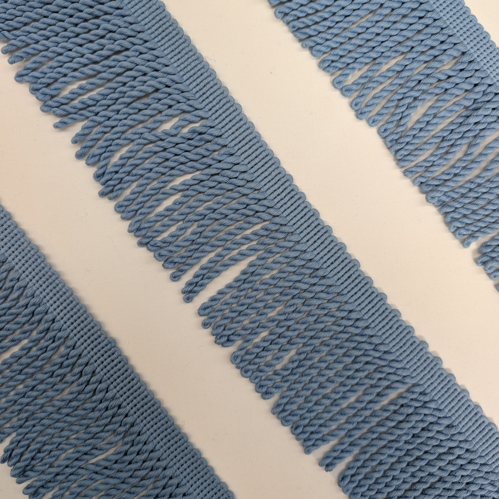 Blue fringe trim