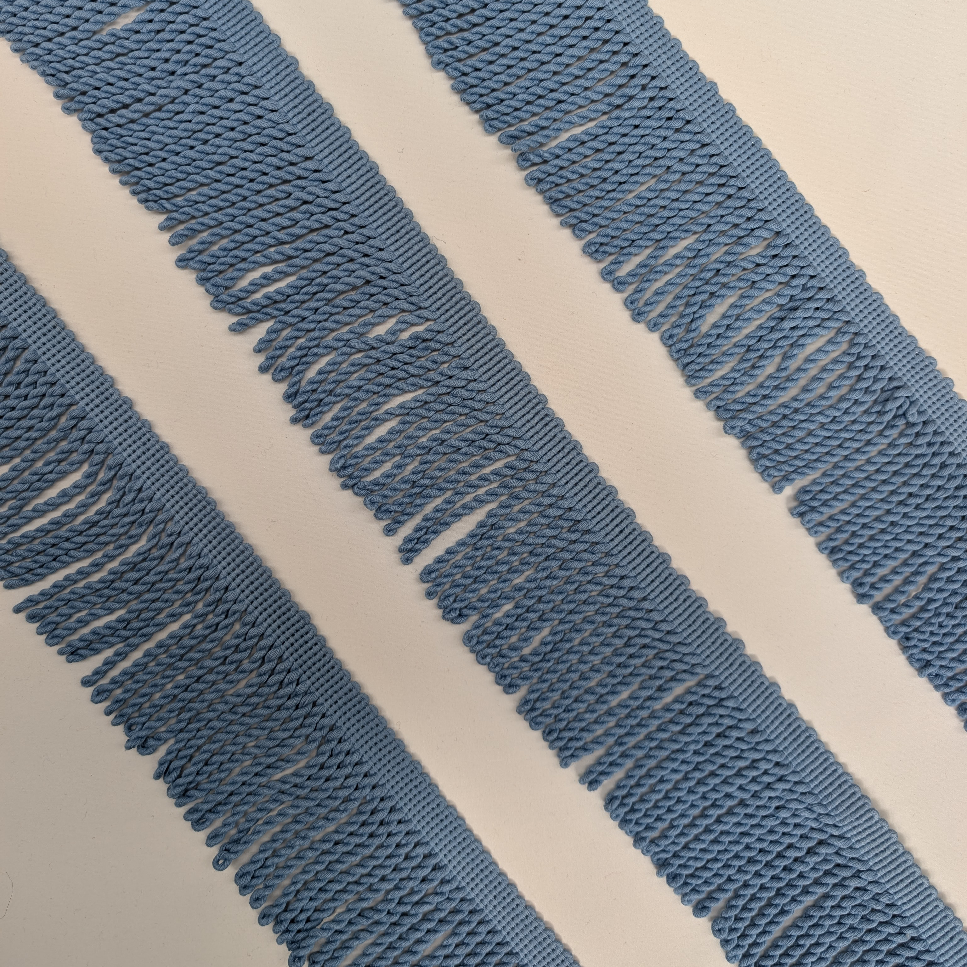 Blue fringe trim