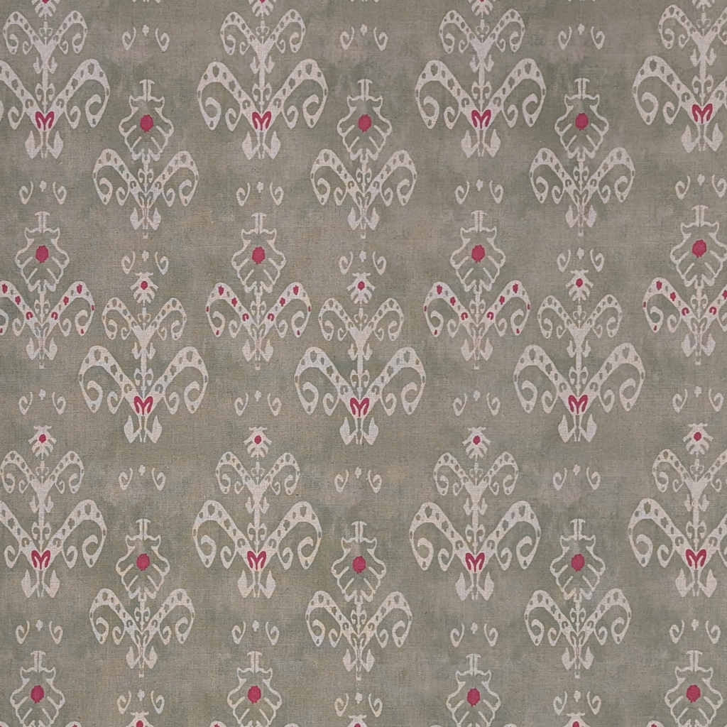 Aztek Ikat style fabric in green and pink 