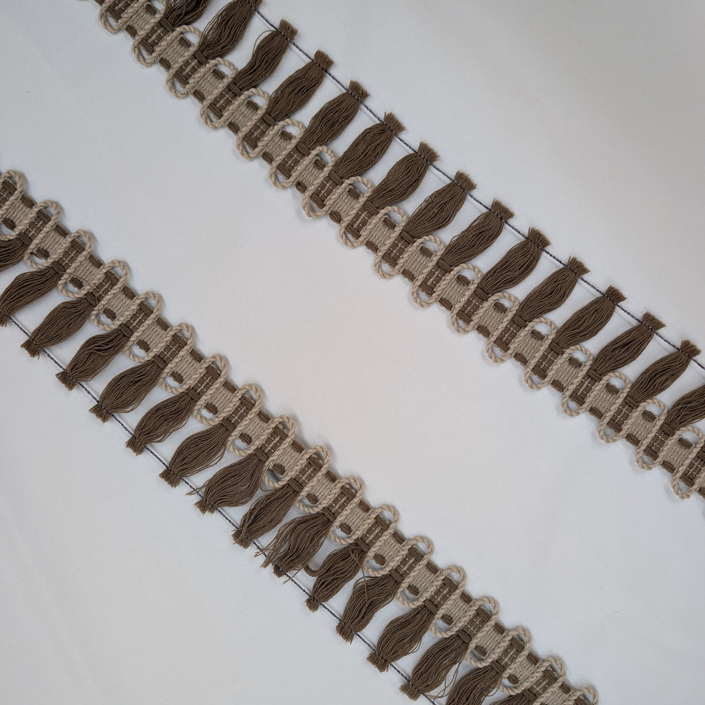 Absolutely Fabrics ‘Hessian Fringe' Brown