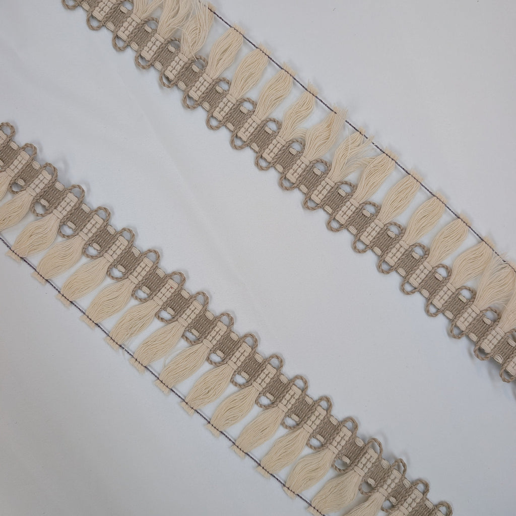 Absolutely Fabrics ‘Hessian Fringe' Cream