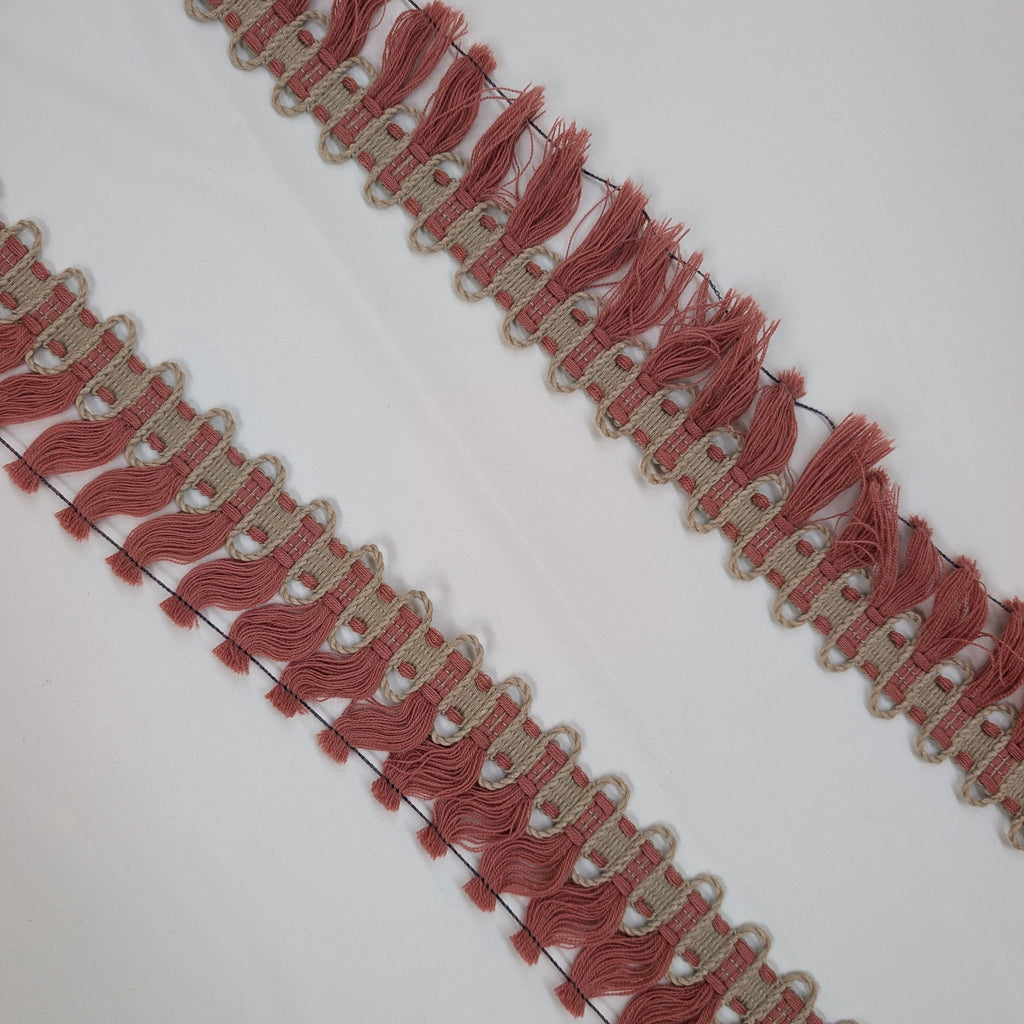 Absolutely Fabrics ‘Hessian Fringe' Pink