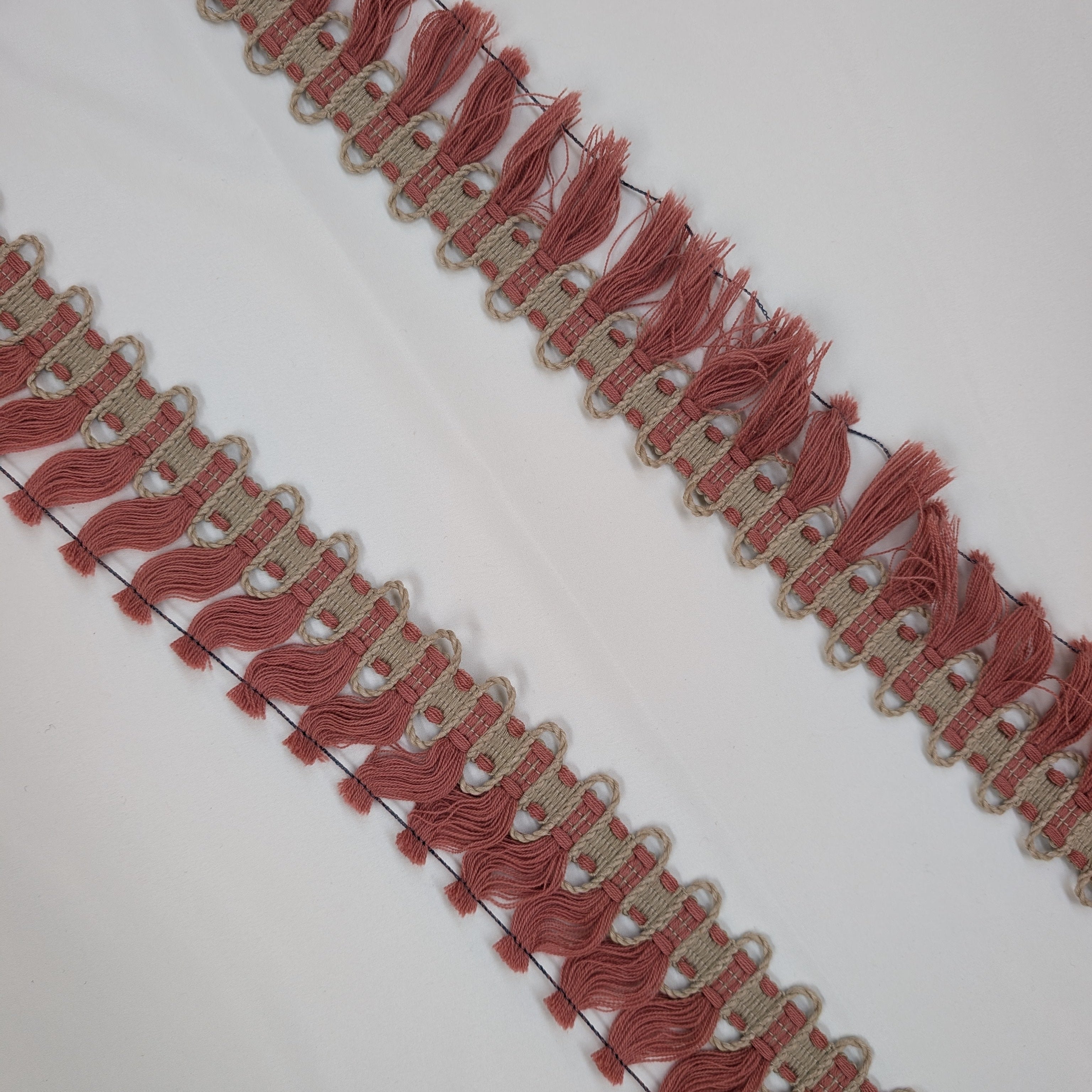 Absolutely Fabrics ‘Hessian Fringe' Pink