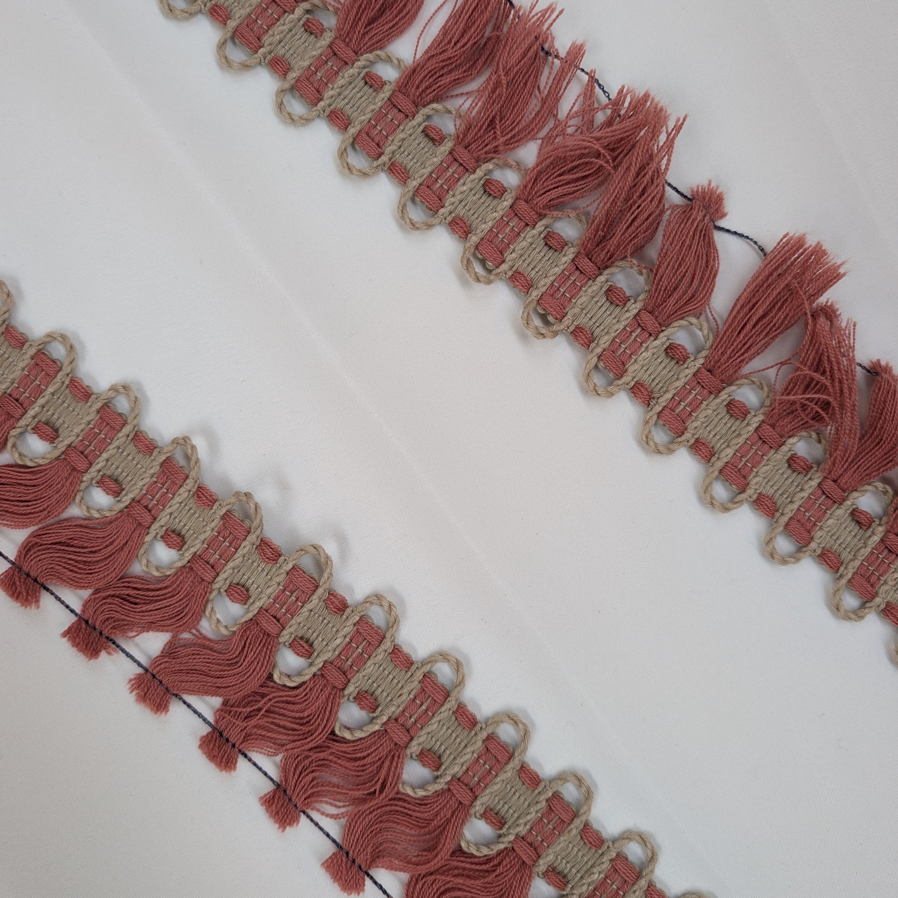 Absolutely Fabrics ‘Hessian Fringe' Pink