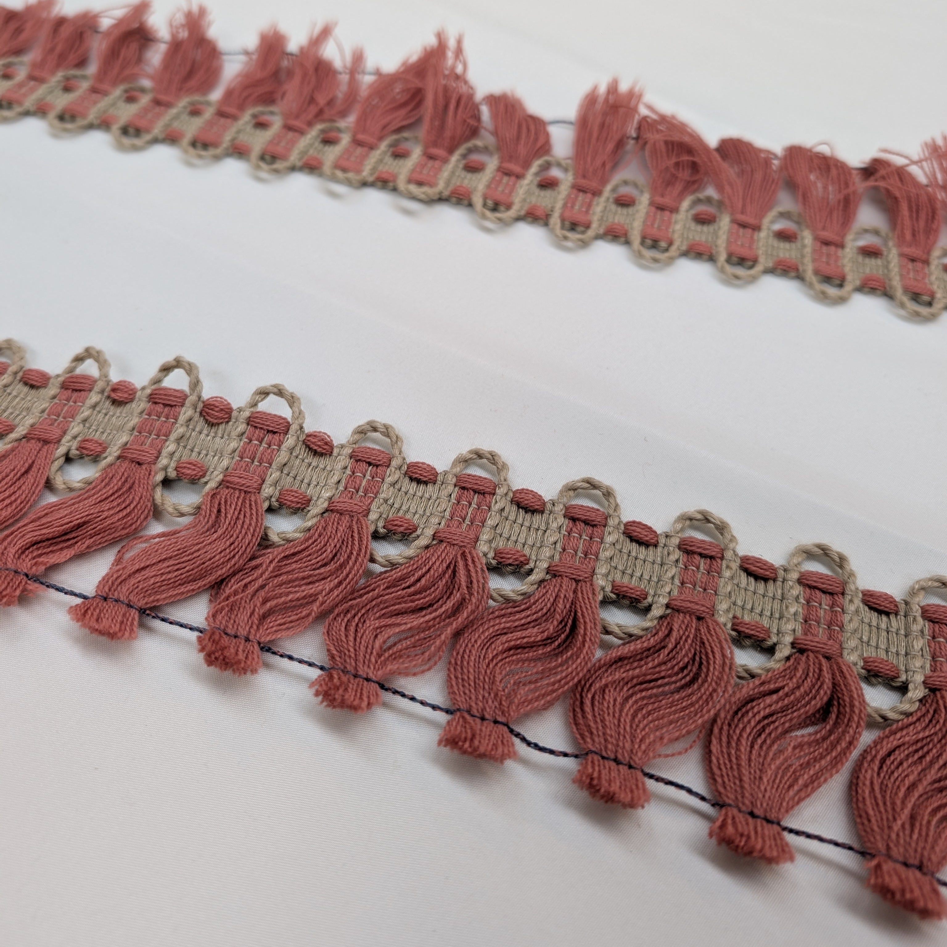 Absolutely Fabrics ‘Hessian Fringe' Pink