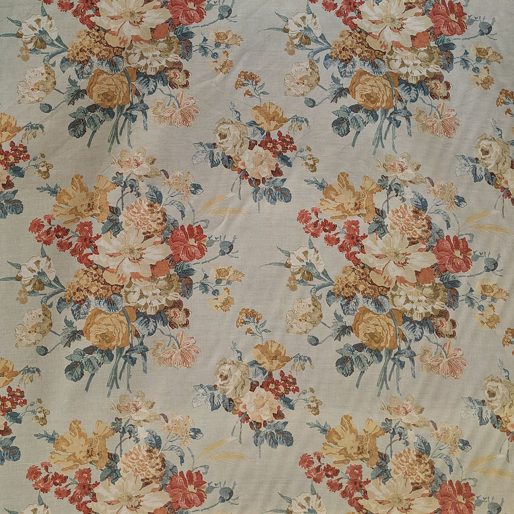 Floral patterned fabric with a Duckegg background