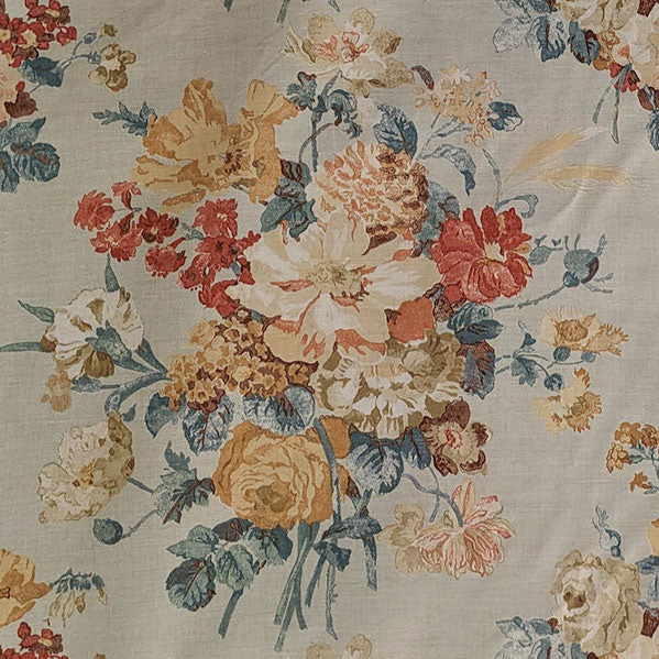 Floral patterned fabric with a Duckegg background