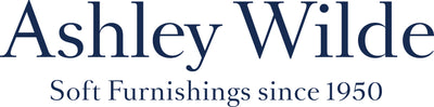 Ashley Wilde logo with text 'Soft Furnishings since 1950' on a white background