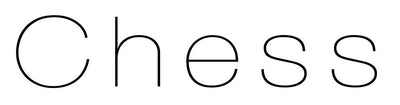 The word 'Chess' written in a stylized font with a black outline on a white background.