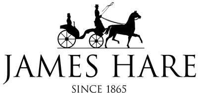 Logo of James Hare with a horse and carriage silhouette on a white background