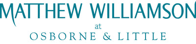 Logo of Matthew Williamson at Osborne & Little with teal text on a white background