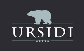 Logo of Ursidi with a bear silhouette on a black background