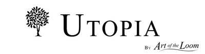 Logo of Utopia by Art of the Loom with a tree symbol on a white background