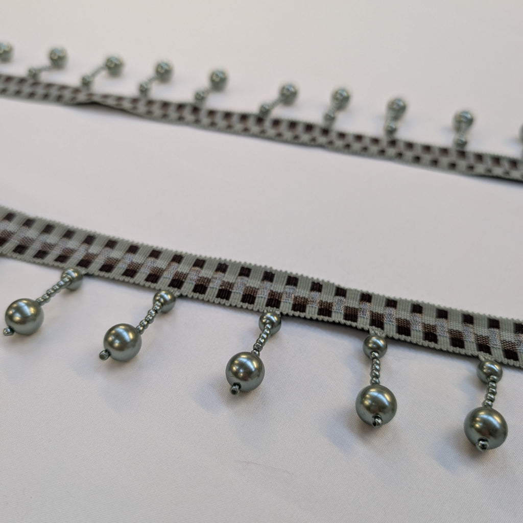 Absolutely Fabrics ‘Long Beaded Trim' Aqua