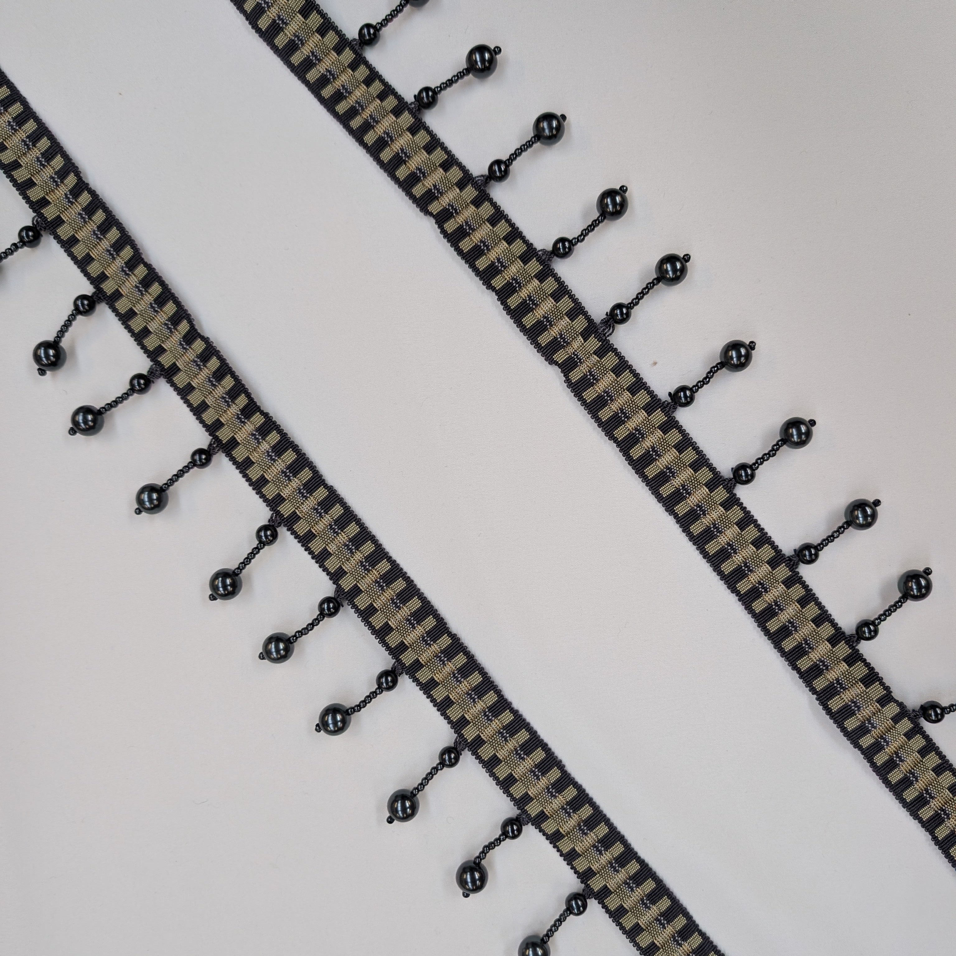 Absolutely Fabrics ‘Long Beaded Trim' Black