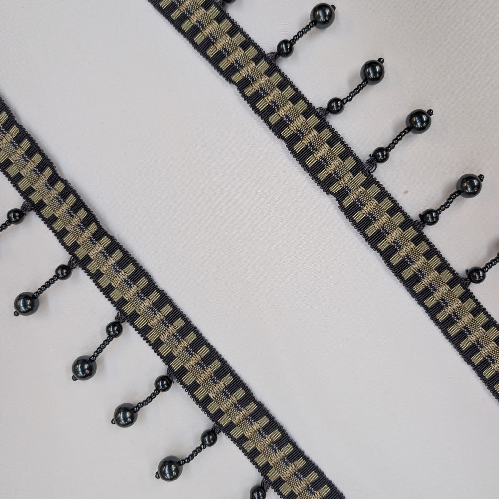 Absolutely Fabrics ‘Long Beaded Trim' Black