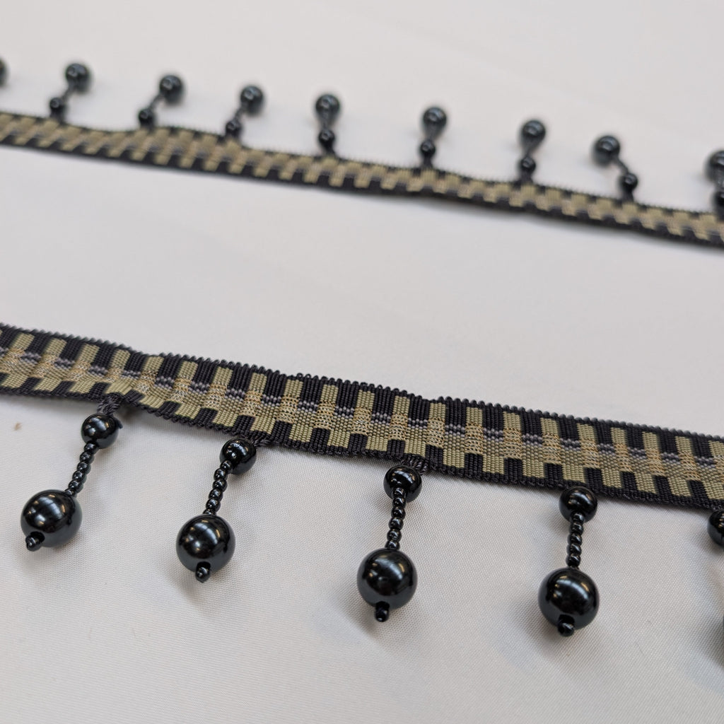 Absolutely Fabrics ‘Long Beaded Trim' Black