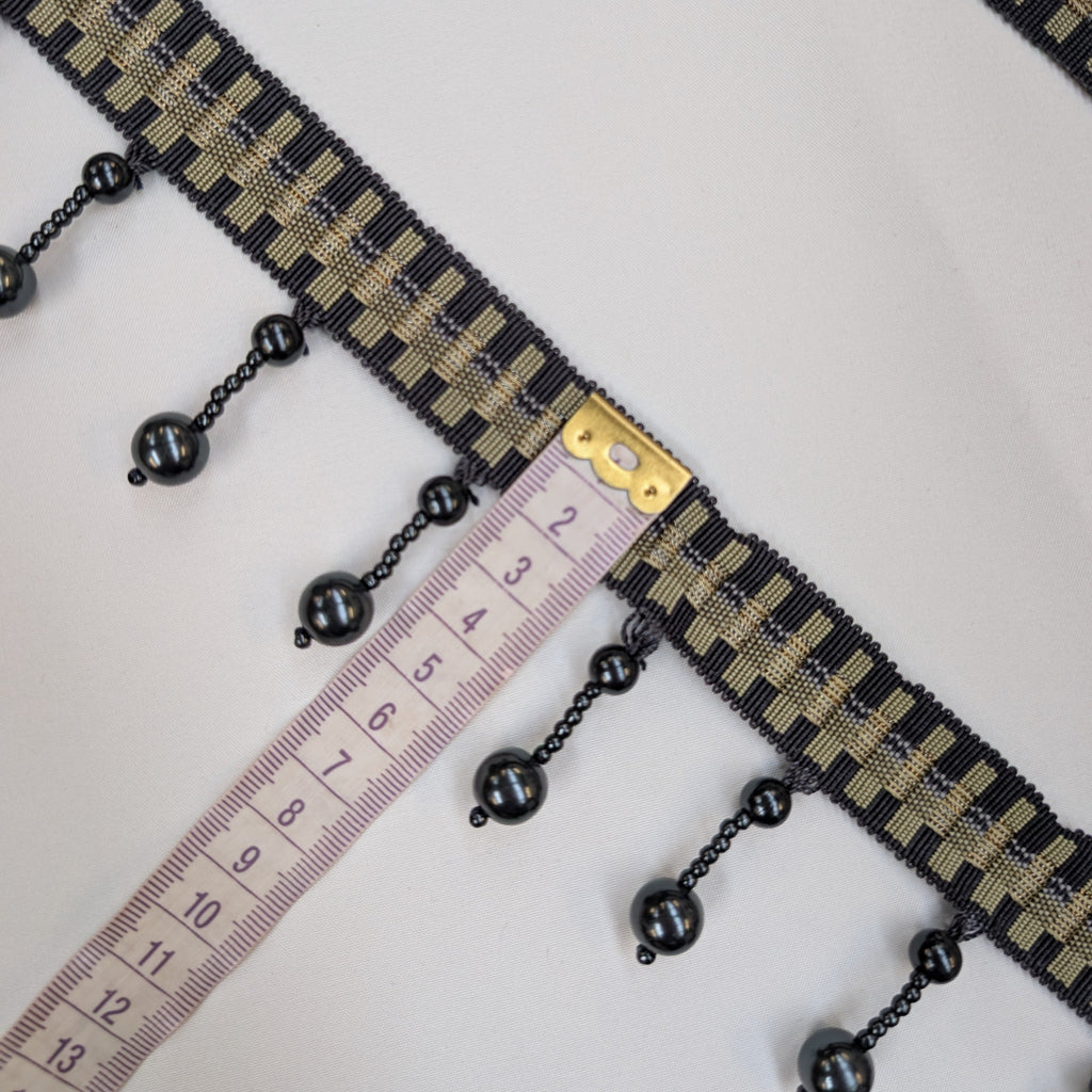 Absolutely Fabrics ‘Long Beaded Trim' Black