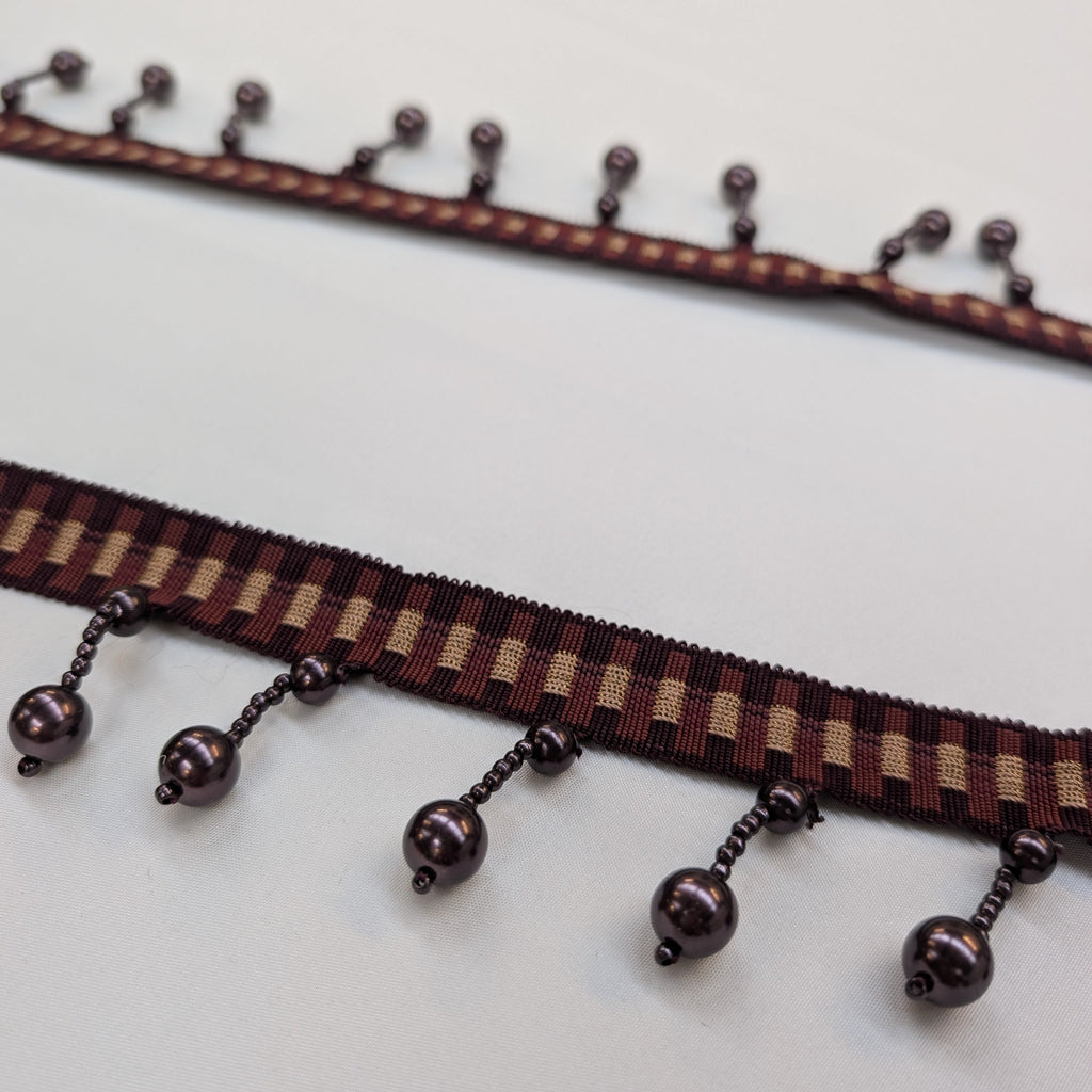 Absolutely Fabrics ‘Long Beaded Trim' Burgundy