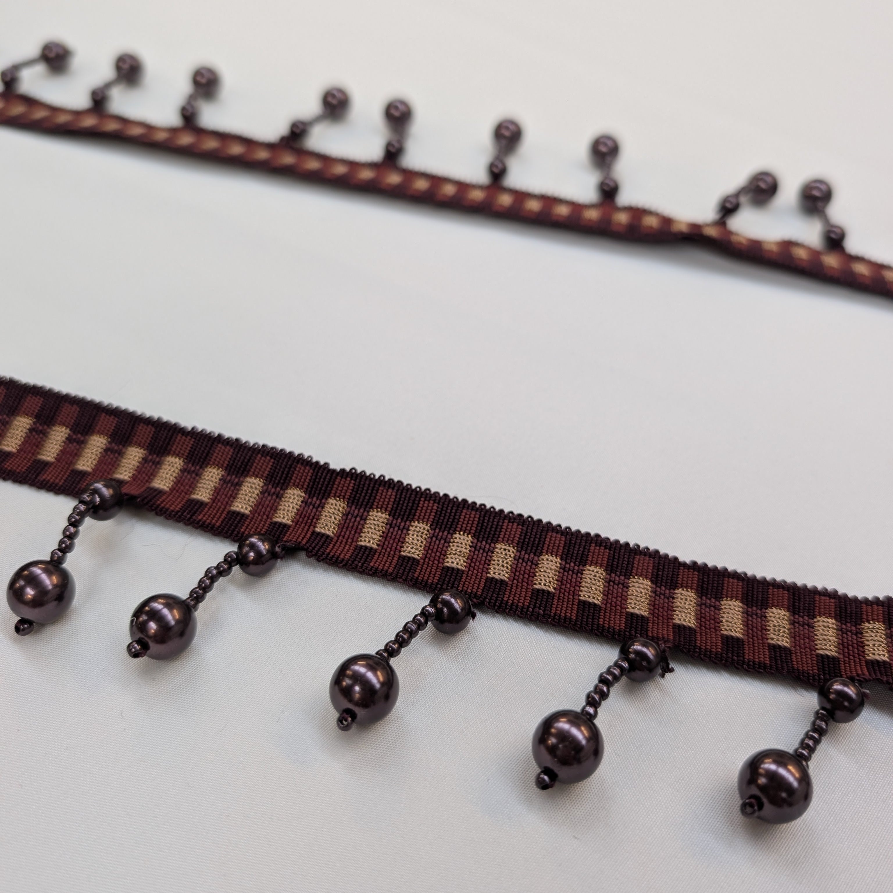 Absolutely Fabrics ‘Long Beaded Trim' Burgundy