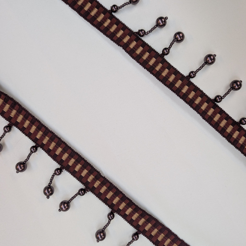 Absolutely Fabrics ‘Long Beaded Trim' Burgundy