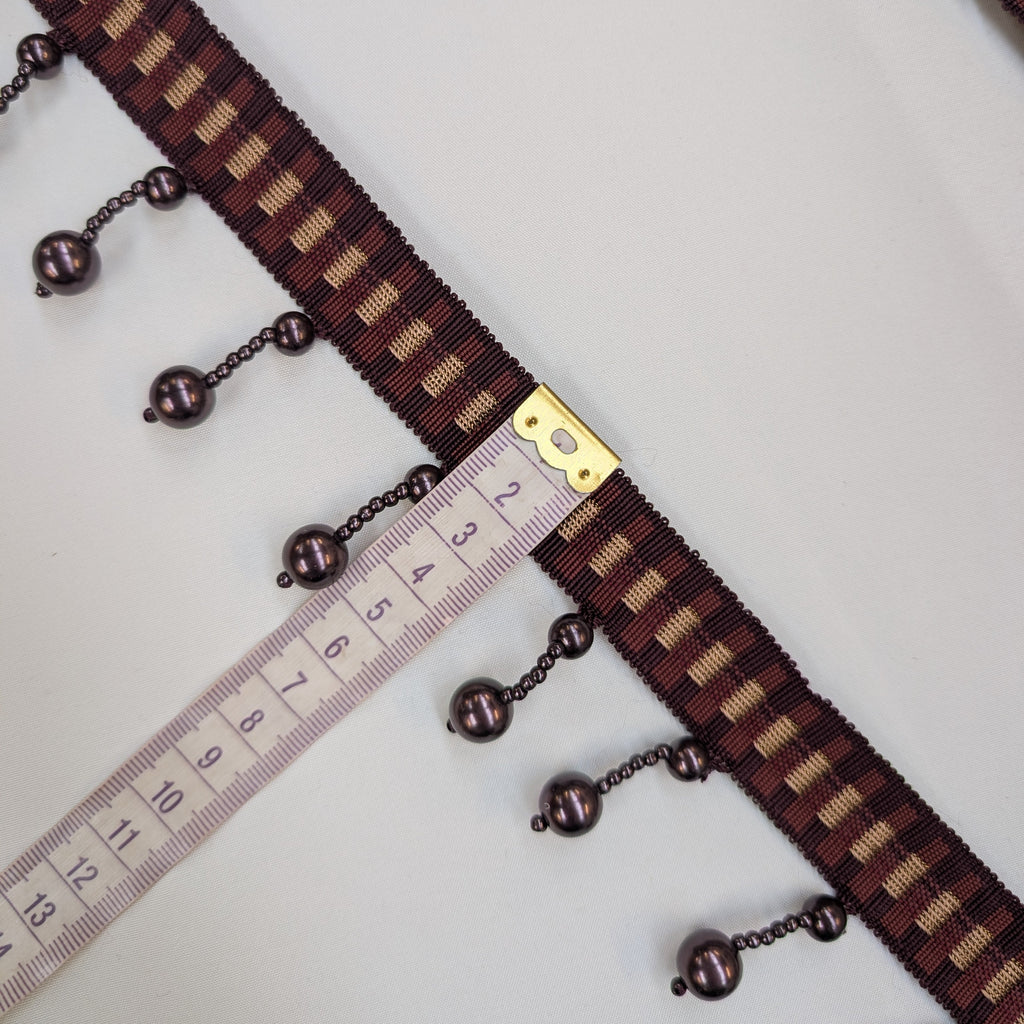 Absolutely Fabrics ‘Long Beaded Trim' Burgundy