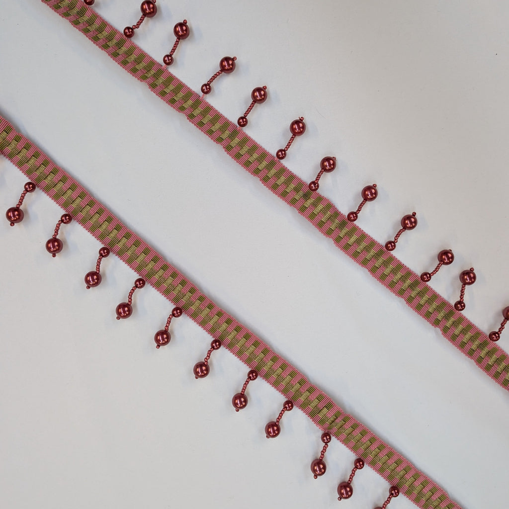 Absolutely Fabrics ‘Long Beaded Trim' Pink
