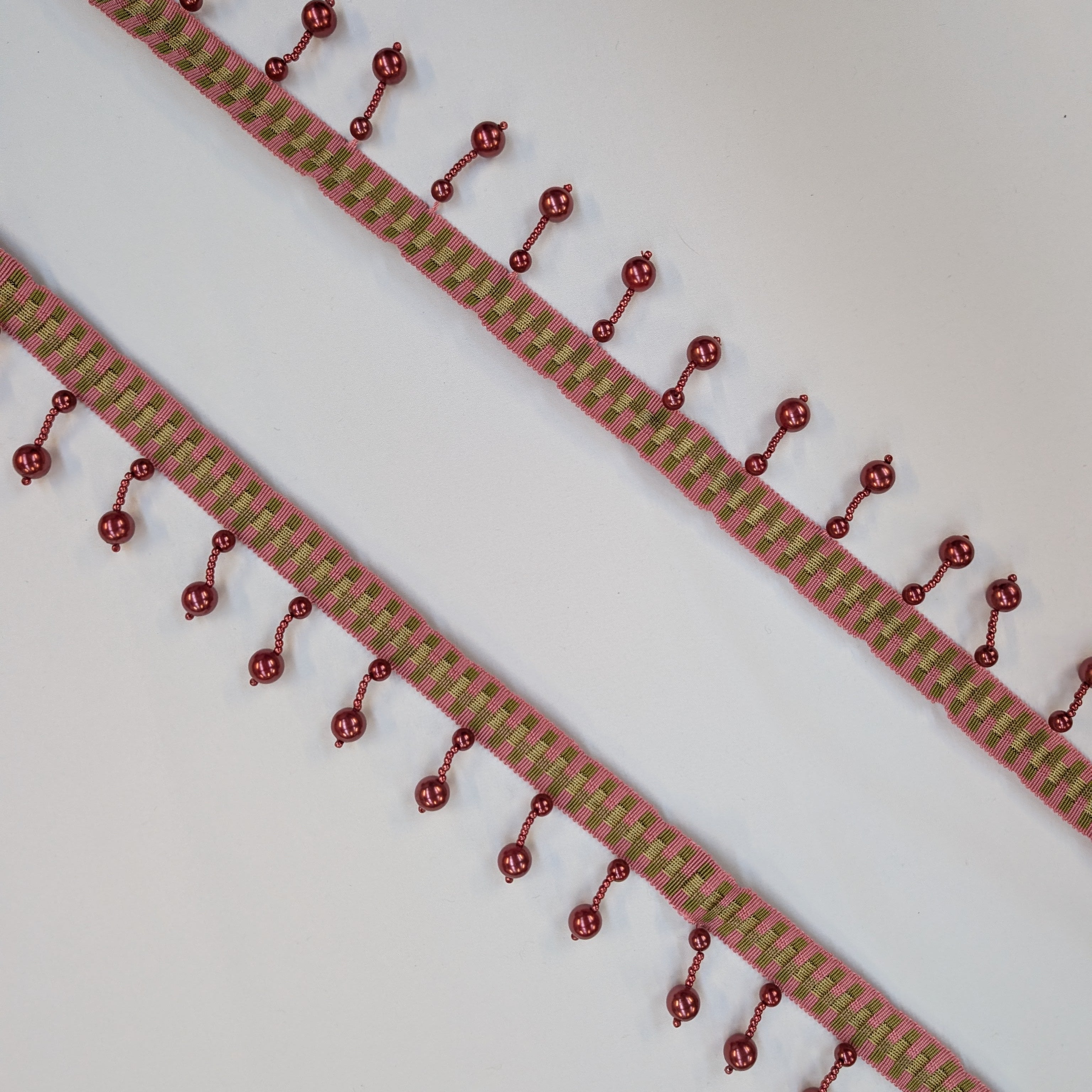 Absolutely Fabrics ‘Long Beaded Trim' Pink